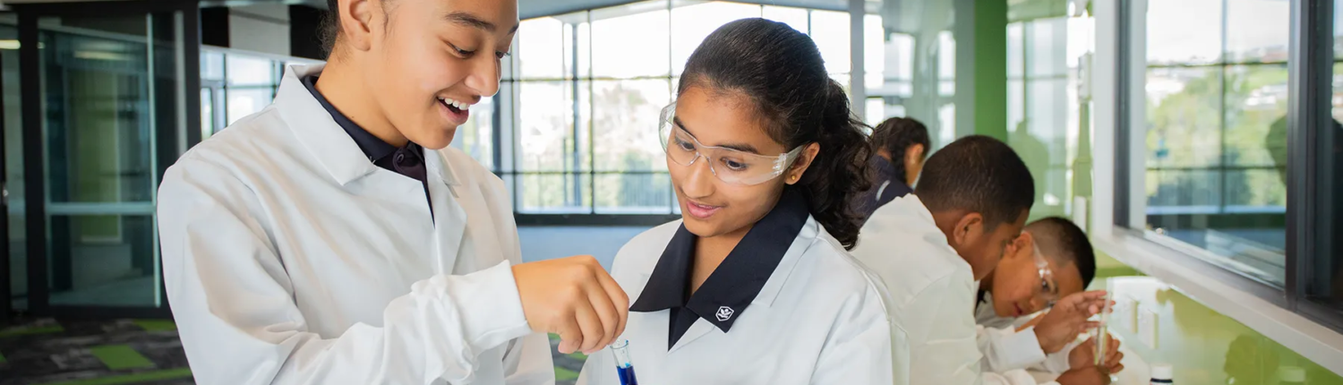Chapel Downs Junior College Science class learning chemistry at Chapel Downs Junior College Campus